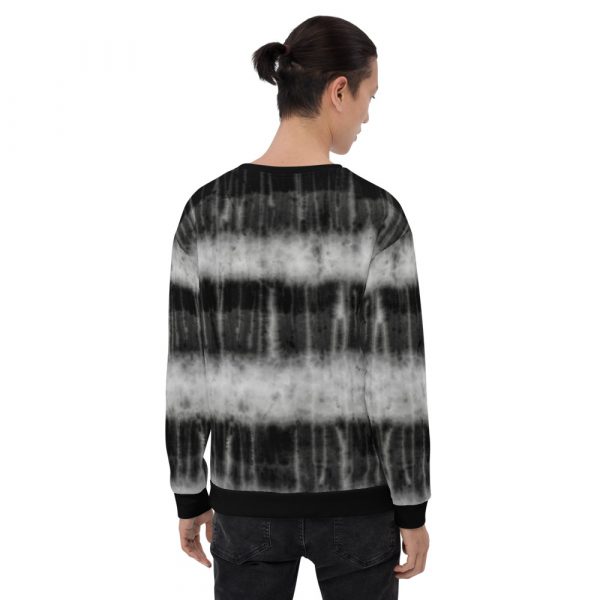 Herren Batik Tie-Dye Designer Sweatshirt schwarz weiß 3 all over print unisex sweatshirt white back 61d43ae85ebe9