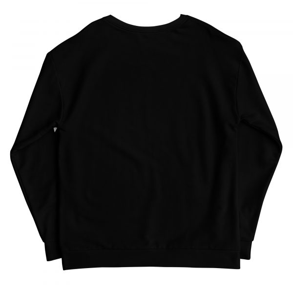 Herren Sweatshirt schwarz mit Hahnentritt Galonstreifen 7 all over print unisex sweatshirt white back 61e7d1c253590