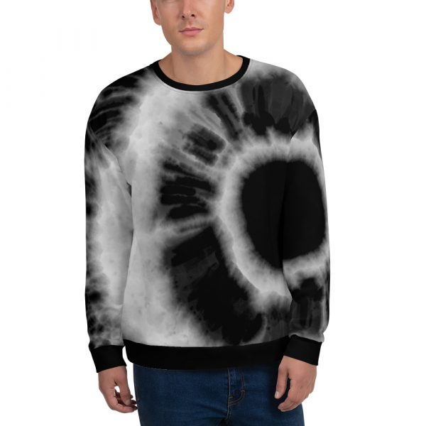 Herren Batik Tie-Dye Designer Sweatshirt Circle 4 all over print unisex sweatshirt white front 61d4450a9b46e
