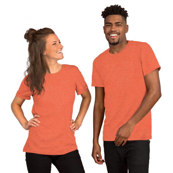 Designer Pärchen Unisex T-Shirt Herz Stern 6 unisex staple t shirt heather orange front 61d32c07d0181