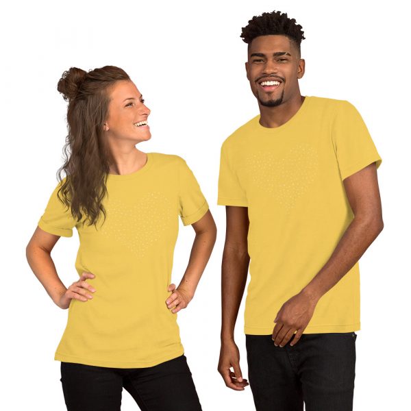 Designer Pärchen Unisex T-Shirt Herz Stern 3 unisex staple t shirt yellow front 61d32c07e7ab3