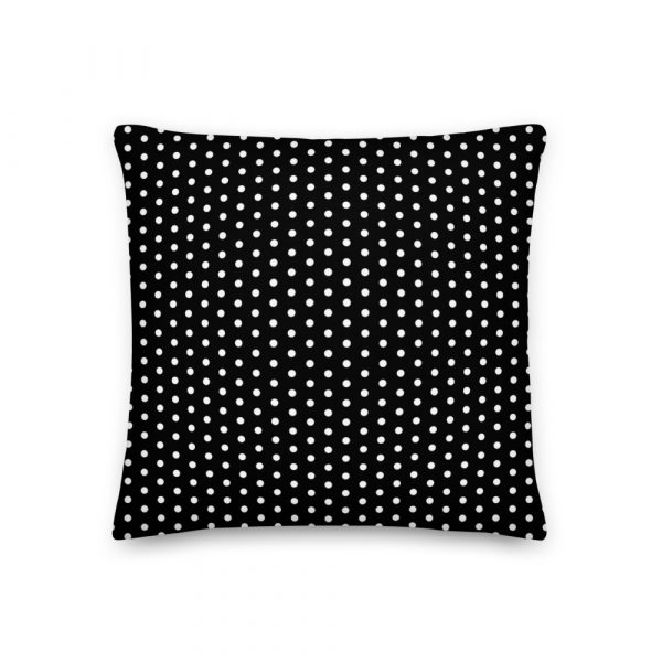 Premium Designer Sofakissen Polka Dots Weiß Schwarz 2 all over print premium pillow 18x18 back 6201388d3d671