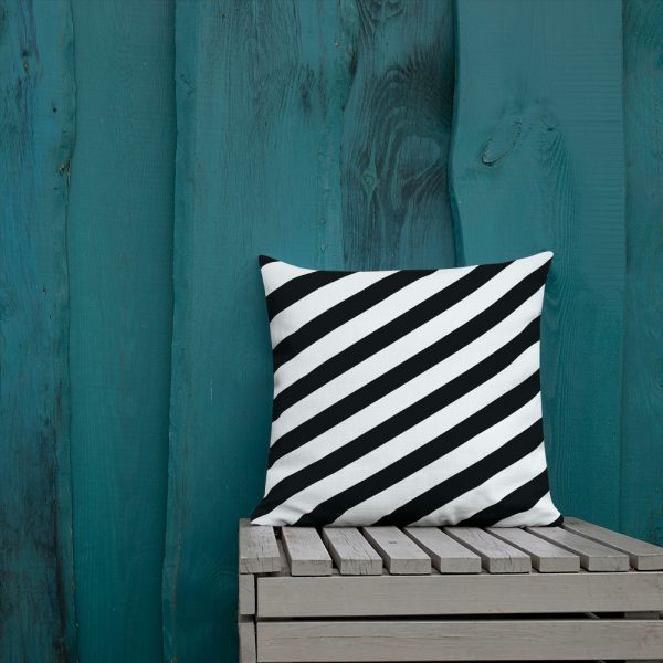 Premium Designer Sofakissen Big Stripes Schwarz Weiß 5 all over print premium pillow 18x18 front lifestyle 1 62024a117afcc