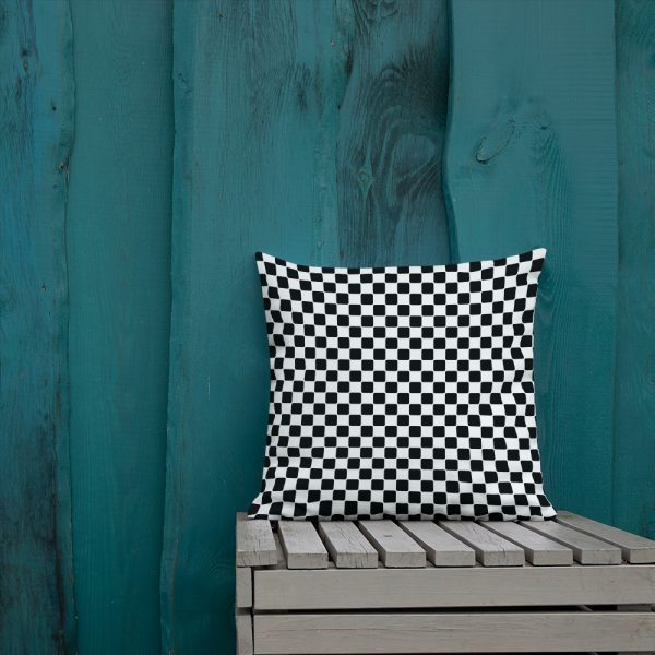 Premium Designer Sofakissen Checkers Schwarz Weiß 1 all over print premium pillow 18x18 front lifestyle 1 620508f34b701