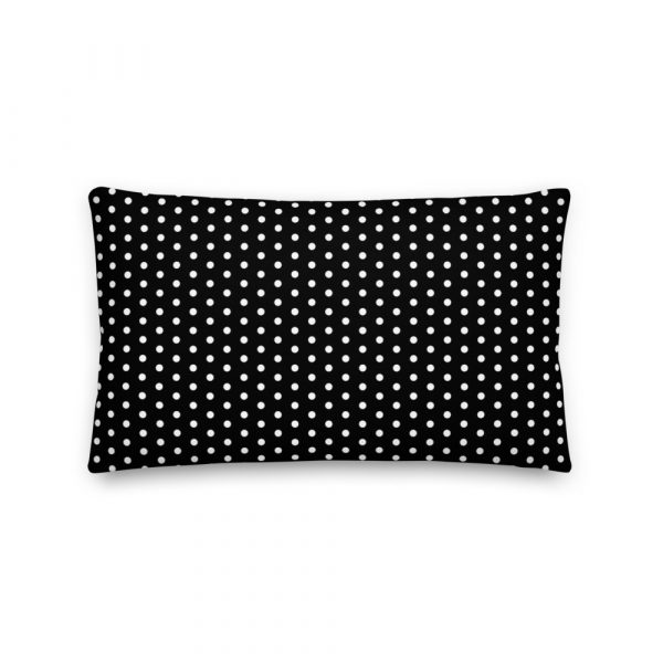 Premium Designer Sofakissen Polka Dots Weiß Schwarz 5 all over print premium pillow 20x12 back 6201388d3d8c1