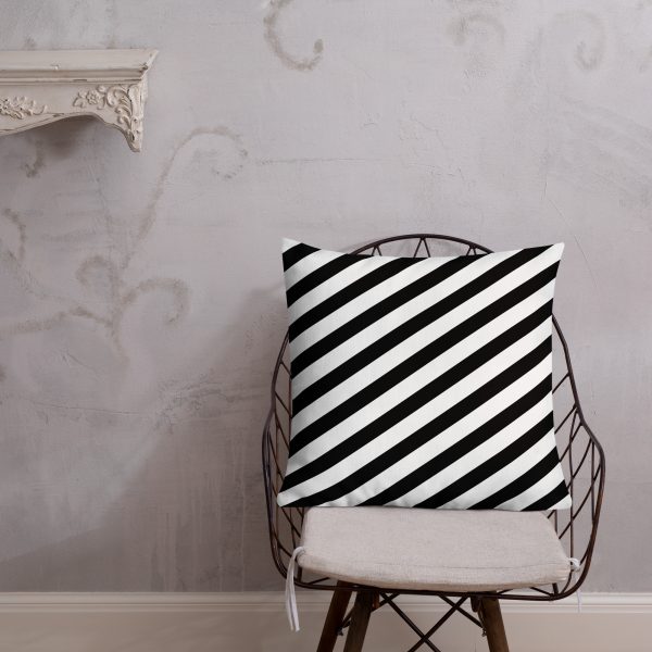 Premium Designer Sofakissen Big Stripes Schwarz Weiß 4 all over print premium pillow 22x22 front lifestyle 1 62024a117b659