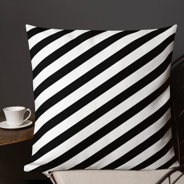 Premium Designer Sofakissen Big Stripes Schwarz Weiß 7 all over print premium pillow 22x22 front lifestyle 3 62024a117baaf