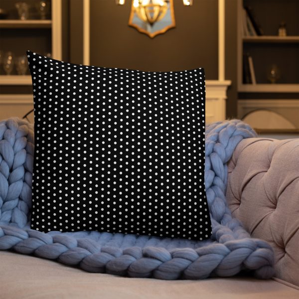 Premium Designer Sofakissen Polka Dots Weiß Schwarz 8 all over print premium pillow 22x22 front lifestyle 3 6203d412a3392