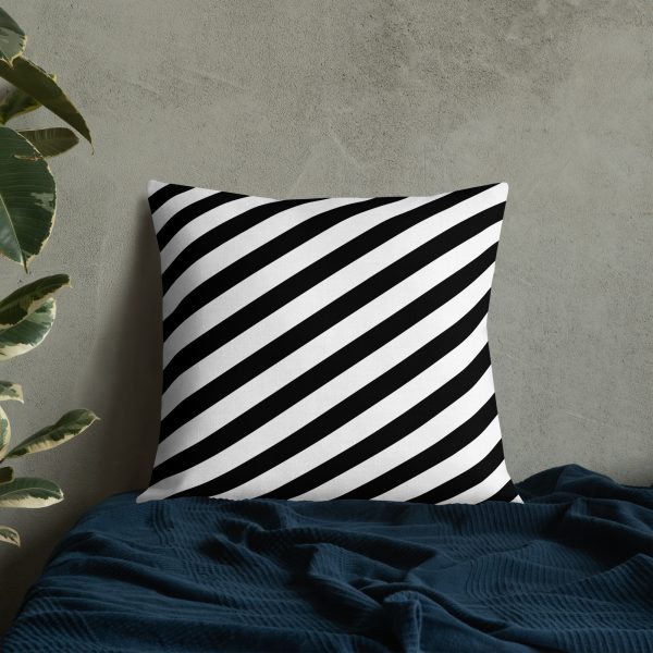 Premium Designer Sofakissen Big Stripes Schwarz Weiß 1 all over print premium pillow 22x22 front lifestyle 8 62024a117bc84