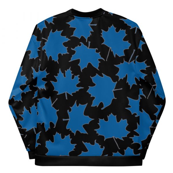 Ladies Sweat Jacket in Blouson Style Maple Leaf Sky Diver Blue Black 1 all over print unisex bomber jacket white back 624ae65a8bc2b