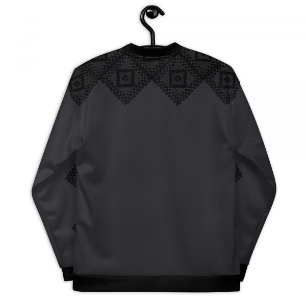 Ladies Sweat Jacket in Blouson Style Anthracite Crochet Gallon Stripes 2 all over print unisex bomber jacket white back 62692005c8fb1