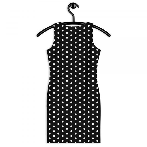 Designer women's dress black polka dots white 3 all over print dress white back 6287616d8aeac