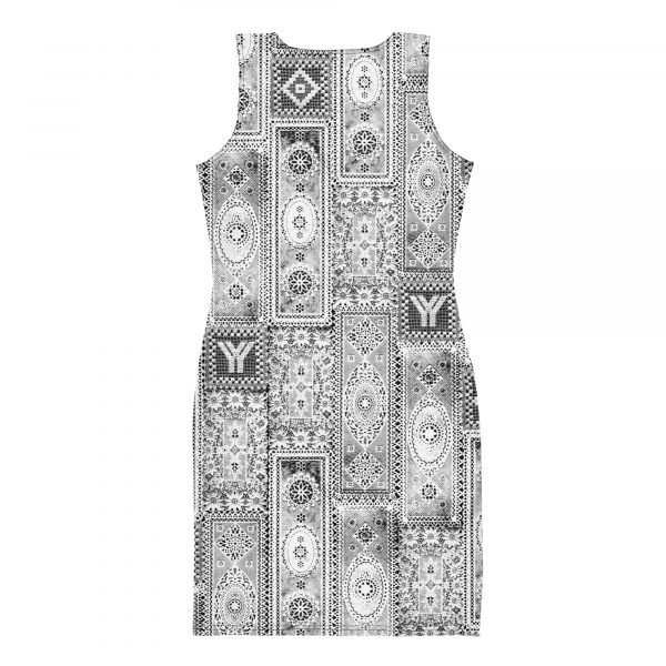 Designer Damen Kleid Patchwork Lace Blanket Spitzendecke 1 all over print dress white back 628761b3d3489