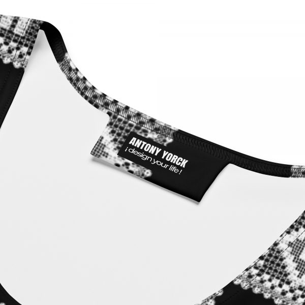 Designer Damen Kleid schwarz Häkel Crochet Checkers Style 8 all over print dress white product details 62876264710b4