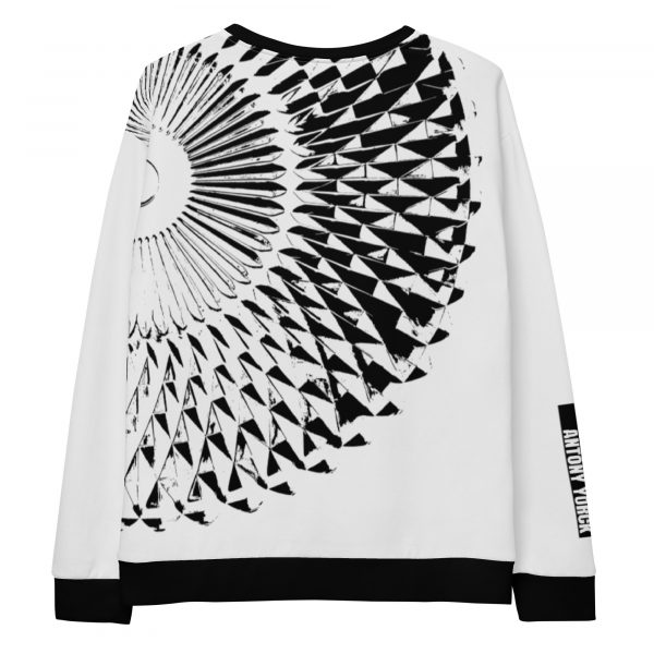 Damen Sweatshirt Capital weiß schwarz 1 all over print unisex sweatshirt white back 6324b88084768