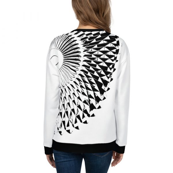 Damen Sweatshirt Capital weiß schwarz 11 all over print unisex sweatshirt white back 6324b89498e2c