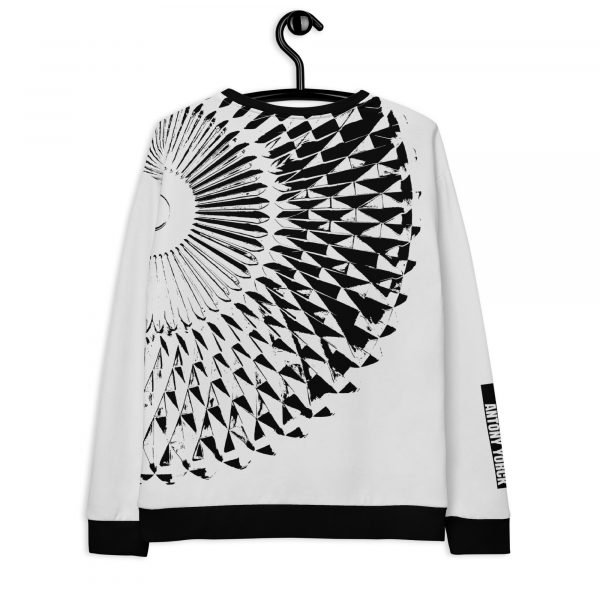 Damen Sweatshirt Capital weiß schwarz 3 all over print unisex sweatshirt white back 6324b8949944f