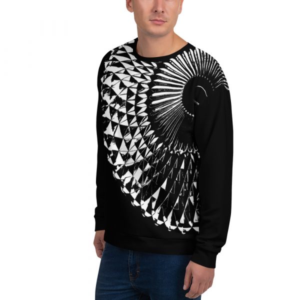 Men's Sweatshirt Capital Black and White 10 all over print unisex sweatshirt white left front 6324b27e17371
