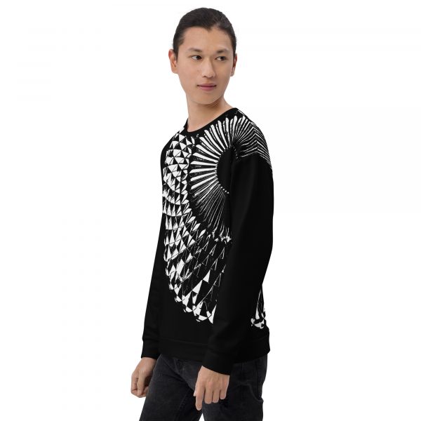 Men's Sweatshirt Capital Black and White 3 all over print unisex sweatshirt white left front 6324b27e174e3