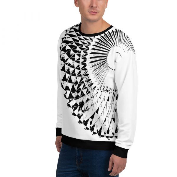 Herren Sweatshirt Capital weiß schwarz 6 all over print unisex sweatshirt white left front 6324b8949a13a