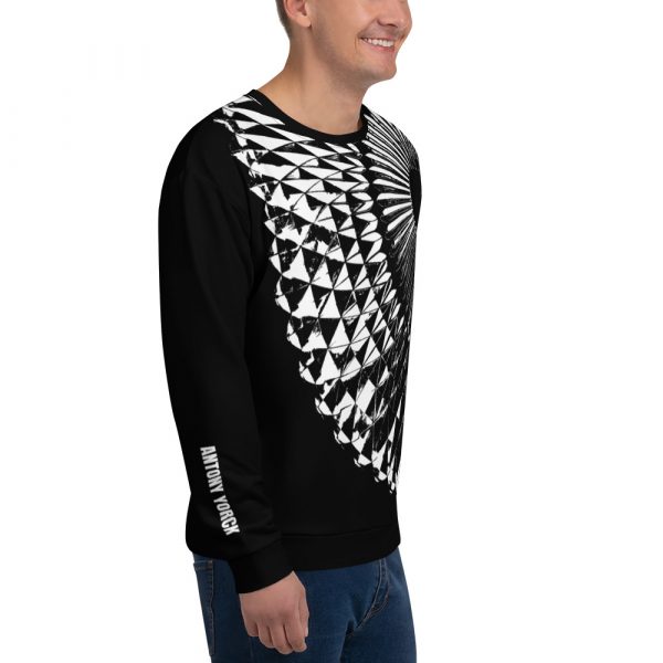 Men's Sweatshirt Capital Black and White 8 all over print unisex sweatshirt white right front 6324b27e16d0d