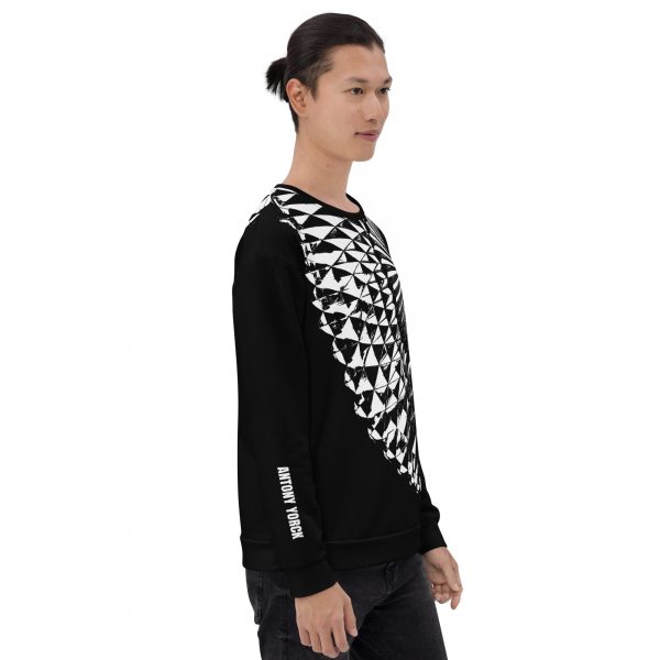 Men's Sweatshirt Capital Black and White 4 all over print unisex sweatshirt white right front 6324b27e16f4b