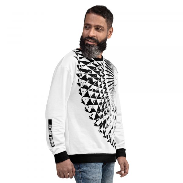 Men's Sweatshirt Capital White Black 4 all over print unisex sweatshirt white right front 6324b89499dcd