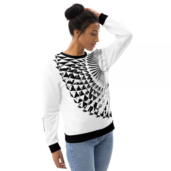 Damen Sweatshirt Capital weiß schwarz 4 all over print unisex sweatshirt white right front 6324b89499f71