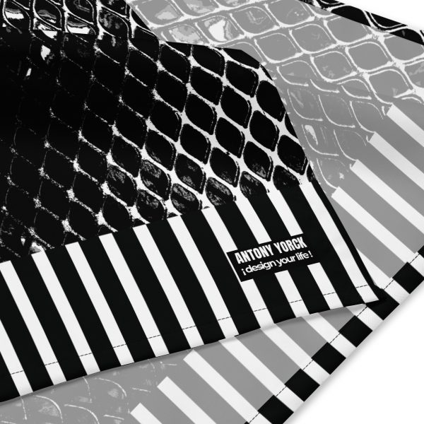 Designer Bandana Mesh Style Schwarz Weiß 6 all over print bandana white l product details 6384e6ad47fff