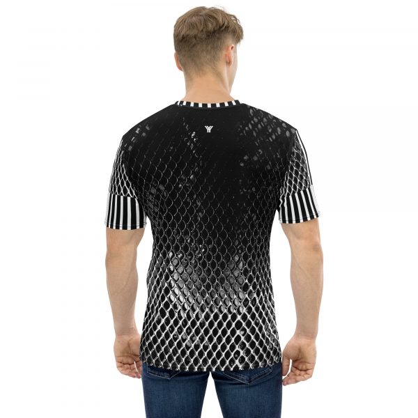 Designer Men's Athleisure Style T-Shirt Black White 3 all over print mens crew neck t shirt white back 6384de533db7a