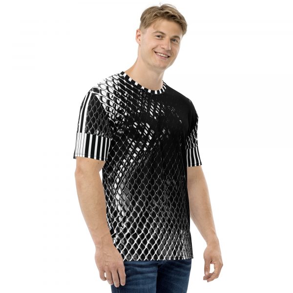 Designer Herren Athleisure Style T-Shirt Schwarz Weiß 2 all over print mens crew neck t shirt white right 6384de533e23d