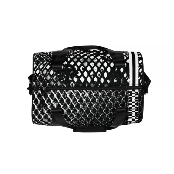 Designer Sports Bag Mesh Style Black White 1 all over print gym bag white top 6389cd063d004