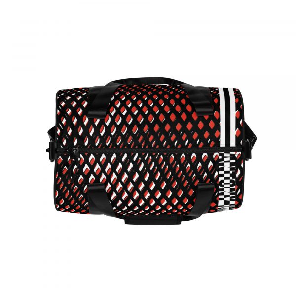 Designer Sports Bag Mesh Style Orange Black White 2 all over print gym bag white top 638e1f51d0603