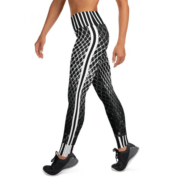 Designer Damen Yoga Leggings Mesh Style Schwarz Weiß 1 all over print yoga leggings white left 6389c3c35dcc5