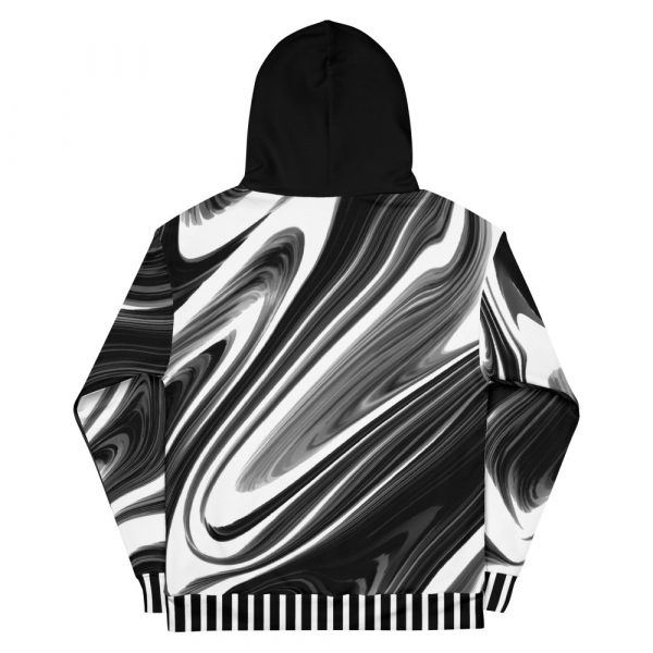 Designer men's Hoodie Psychedelisch black white 1 all over print unisex hoodie white back 63f4bc4a9e5d0