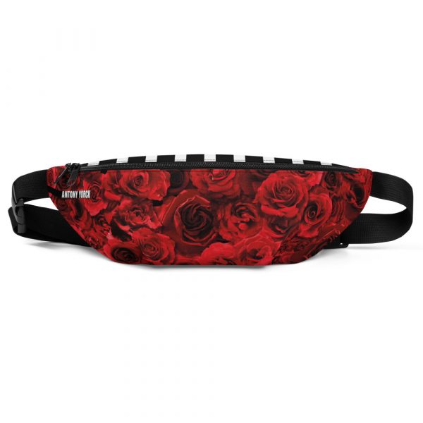 Bauchtasche Rote Rosen Schwarz Weiß Rot 1 all over print fanny pack white front 644b9b5d87c1a