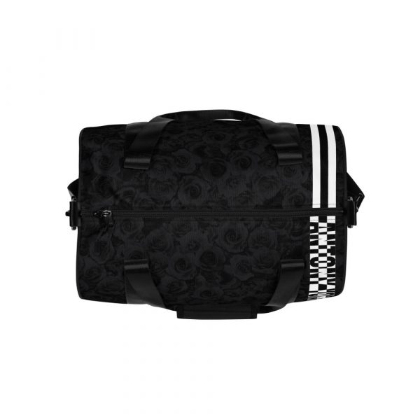 Sports Bag Midnight Roses Black White 2 all over print gym bag white top 644b938c12152