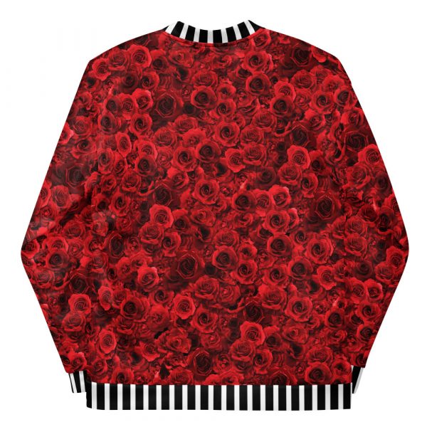 Designer Damen Sweatjacke Rote Rosen Schwarz Weiß Rot 1 all over print unisex bomber jacket white back 644ba543cae1e