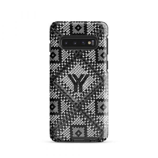 Designer Hardcase Samsung® und Samsung Galaxy® Handyhülle Folk Print Logo schwarz 1 tough case for samsung glossy samsung galaxy s10 front 652e4d890448b