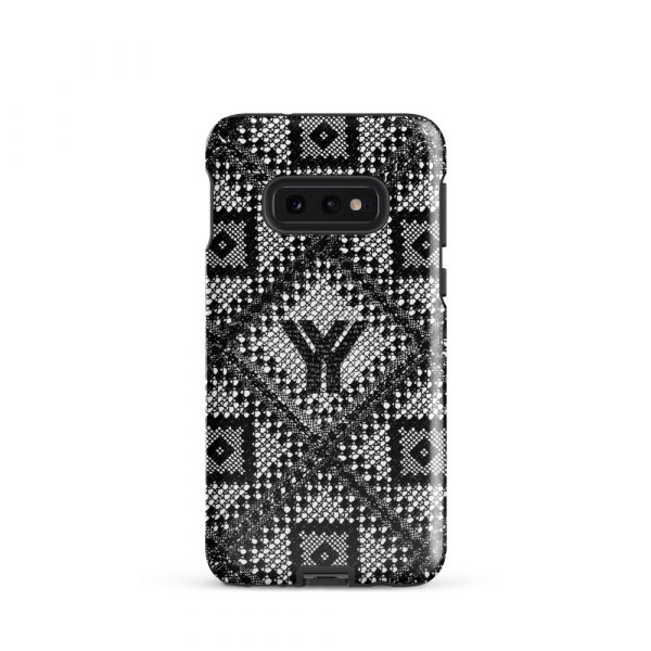 Designer Hardcase Samsung® und Samsung Galaxy® Handyhülle Folk Print Logo schwarz 4 tough case for samsung glossy samsung galaxy s10e front 652e4d89045da