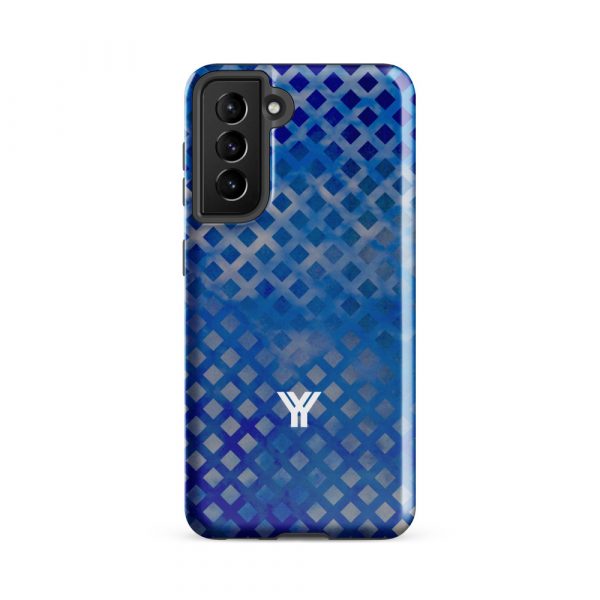 Designer Hardcase Samsung® and Samsung Galaxy® Handyhülle mesh style double blue 16 tough case for samsung glossy samsung galaxy s21 fe front 652554a02838d