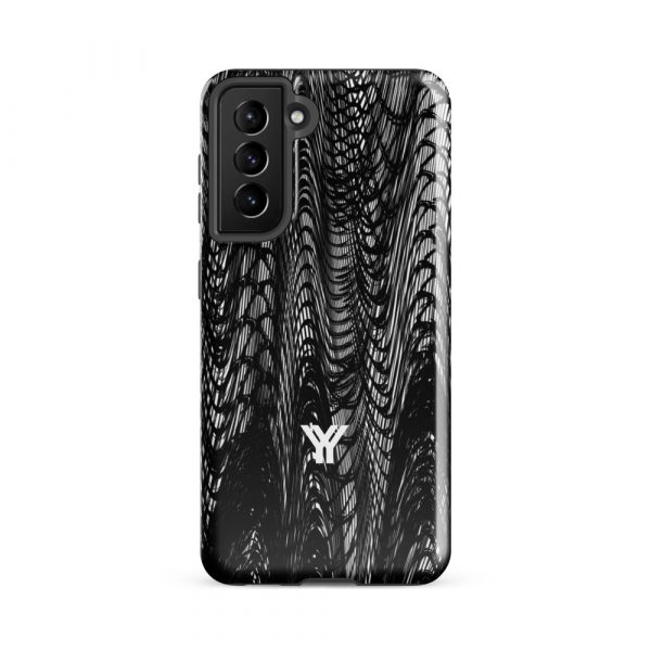 Designer Hardcase Samsung® und Samsung Galaxy® Handyhülle mesh style black & white 16 tough case for samsung glossy samsung galaxy s21 fe front 652581793f591