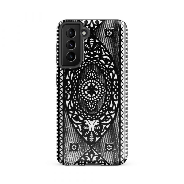 Designer Hardcase Samsung® und Samsung Galaxy® Handyhülle Folk Print schwarz 16 tough case for samsung glossy samsung galaxy s21 fe front 652588b4a93c5