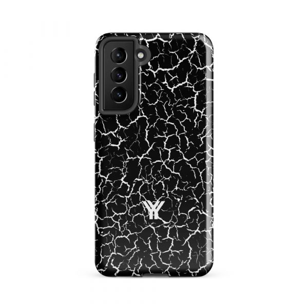 Designer Hardcase Samsung® und Samsung Galaxy® Handyhülle Craquelee schwarz weiß 16 tough case for samsung glossy samsung galaxy s21 fe front 652e3e6225a8c