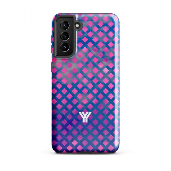 Designer Hardcase Samsung® und Samsung Galaxy® Handyhülle mesh style blue pink 18 tough case for samsung glossy samsung galaxy s21 plus front 652551cf8bbb7