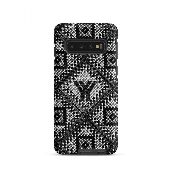 Designer Hardcase Samsung® und Samsung Galaxy® Handyhülle Folk Print Logo schwarz 2 tough case for samsung matte samsung galaxy s10 front 652e4d890450d