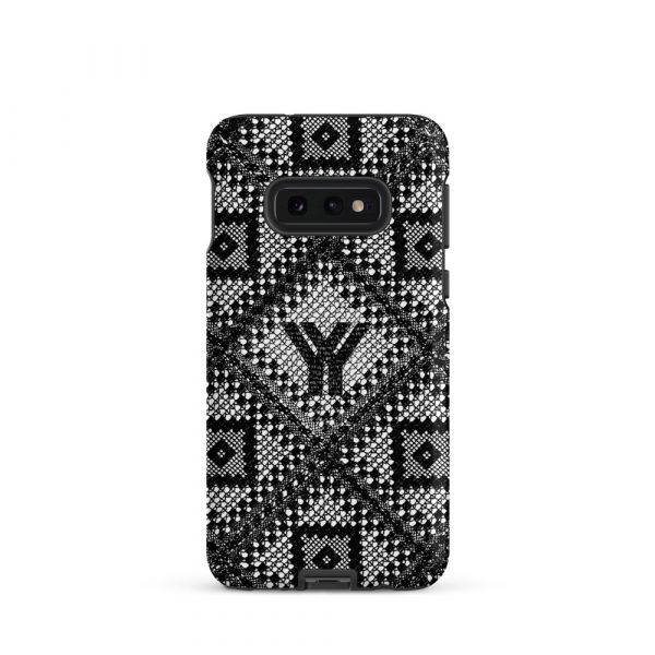 Designer Hardcase Samsung® und Samsung Galaxy® Handyhülle Folk Print Logo schwarz 5 tough case for samsung matte samsung galaxy s10e front 652e4d890464b