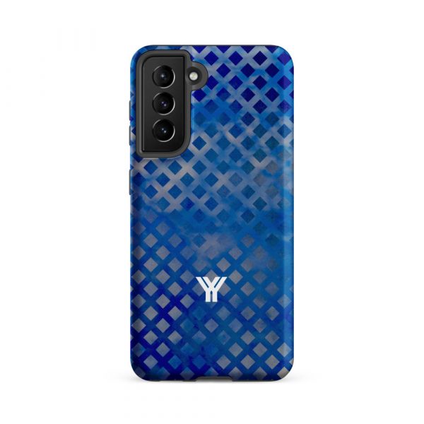 Designer Hardcase Samsung® and Samsung Galaxy® Handyhülle mesh style double blue 17 tough case for samsung matte samsung galaxy s21 fe front 652554a028406