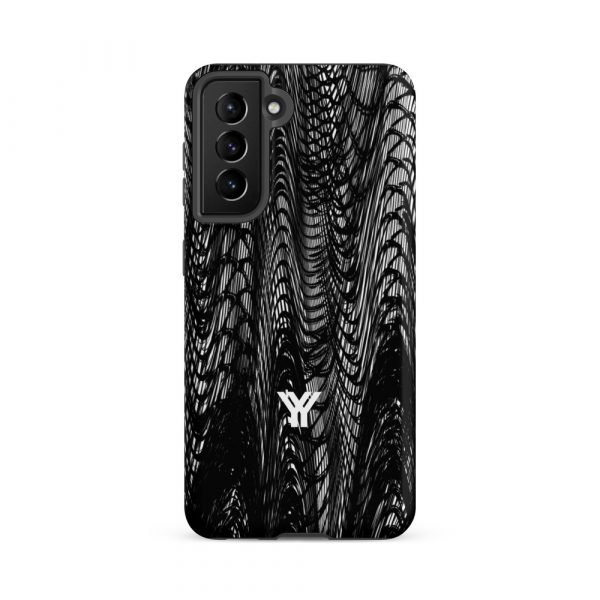 Designer Hardcase Samsung® und Samsung Galaxy® Handyhülle mesh style black & white 17 tough case for samsung matte samsung galaxy s21 fe front 652581793f63a