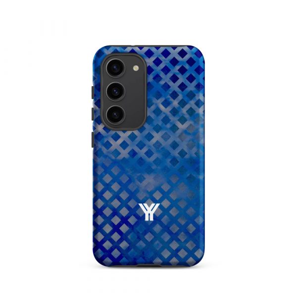 Designer Hardcase Samsung® und Samsung Galaxy® Handyhülle mesh style double blue 29 tough case for samsung matte samsung galaxy s23 front 652554a028a4d
